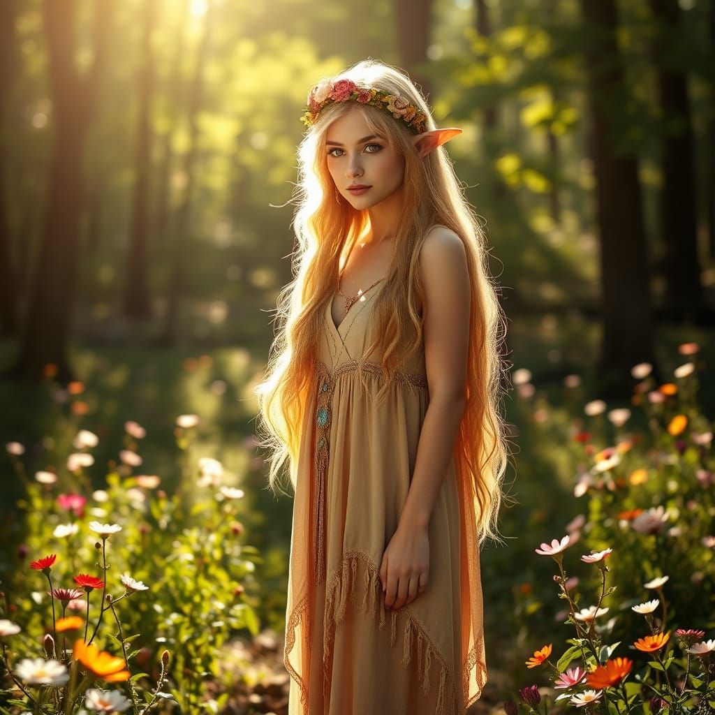 Ethereal Forest Goddess in Photorealistic Style