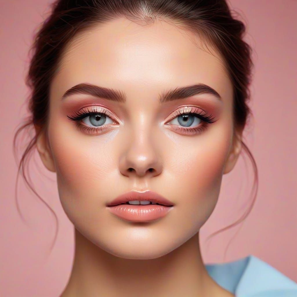 Glamour Portrait of Young Woman in Pastel Setting