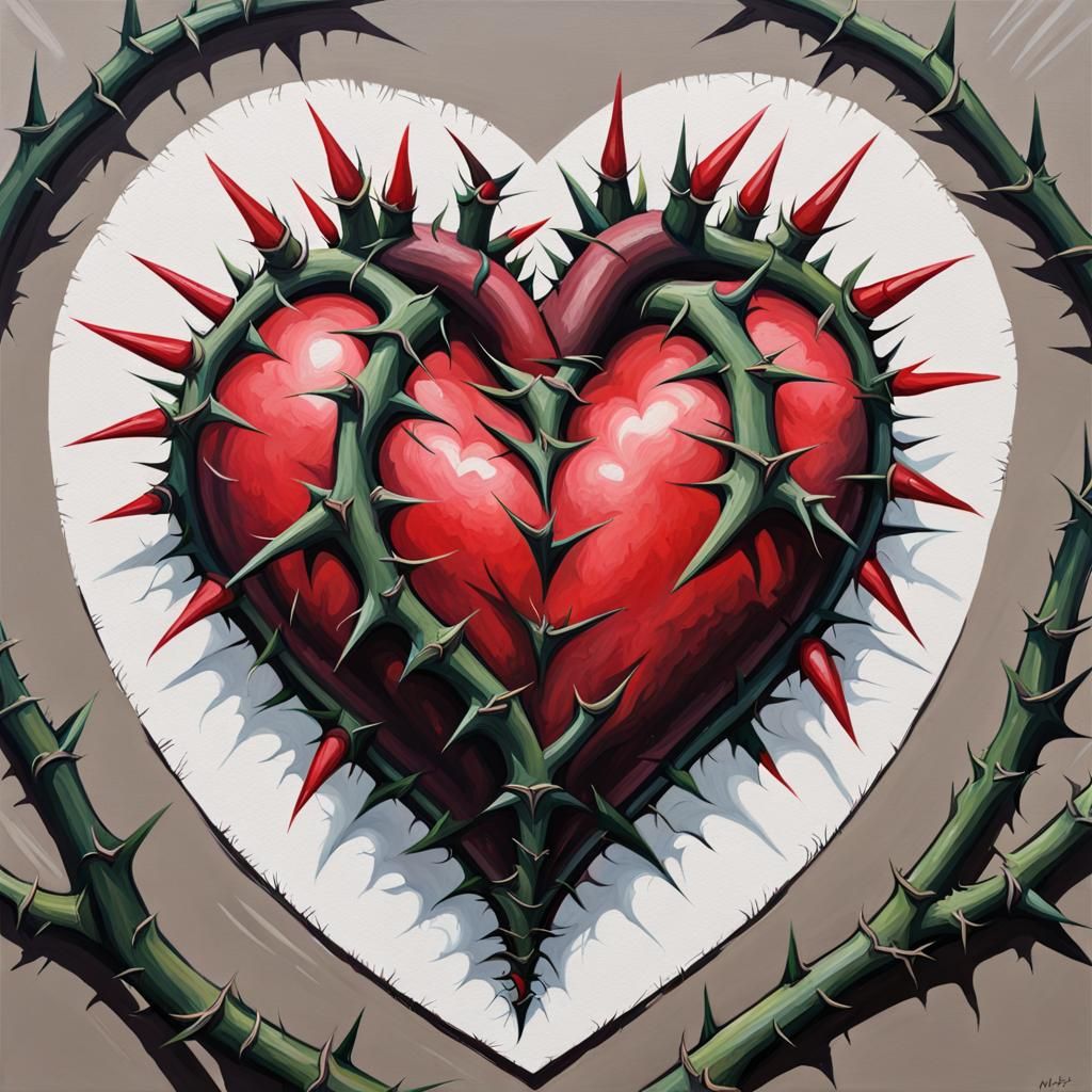 Heart of Thorns: Flat Acrylic Style