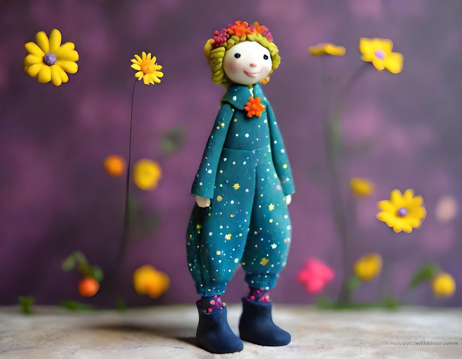 Happy Polymer Clay Night Flowers in Cute Couture