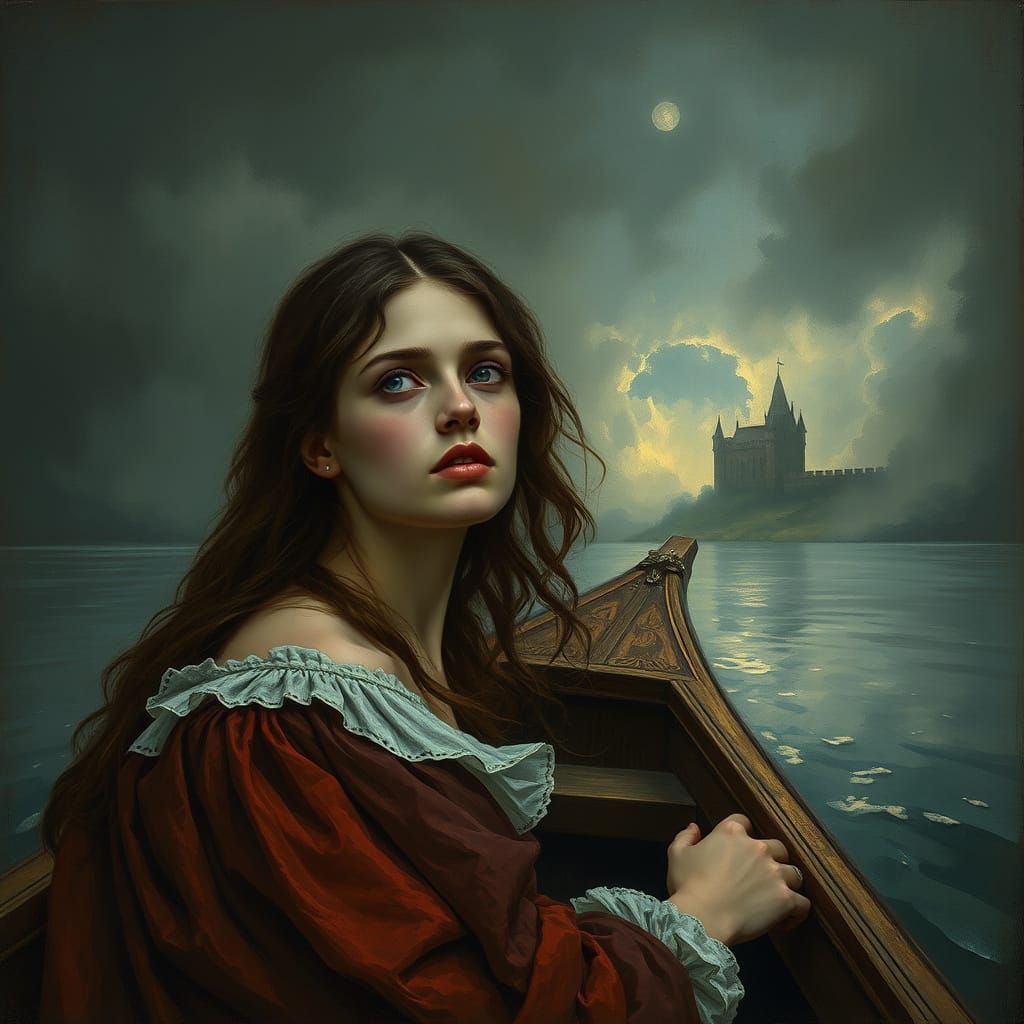 Woman's Tragic Vision on a Dim River to Camelot