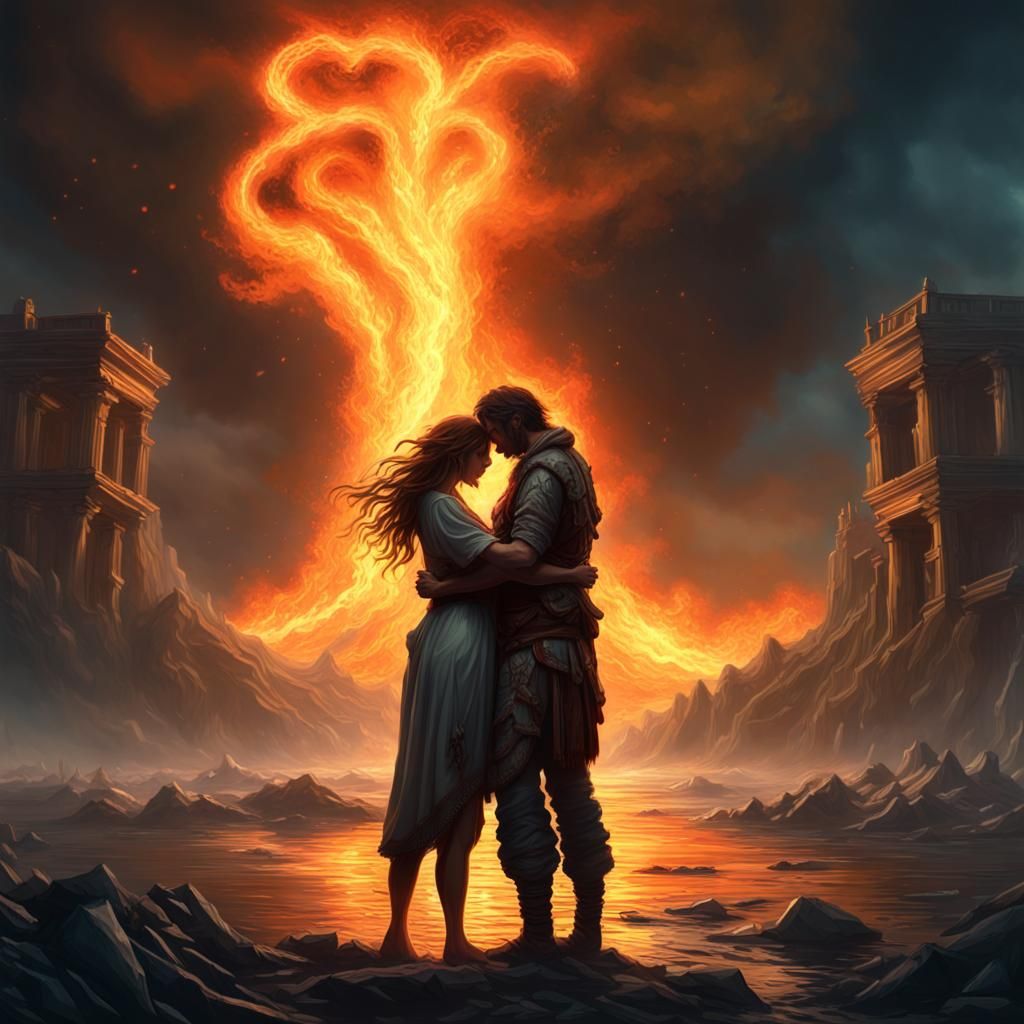 Apocalyptic Embrace: A Dark Fantasy Masterpiece