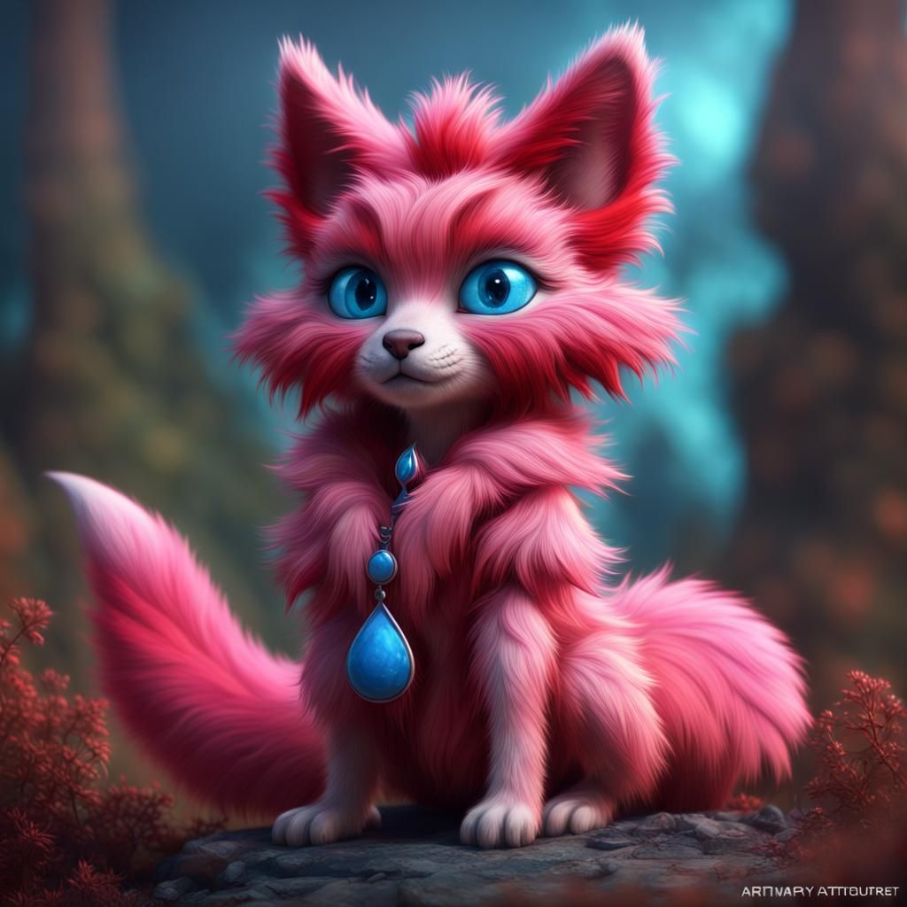 Detailed Furry Character with Bushy Tail, Digital Art