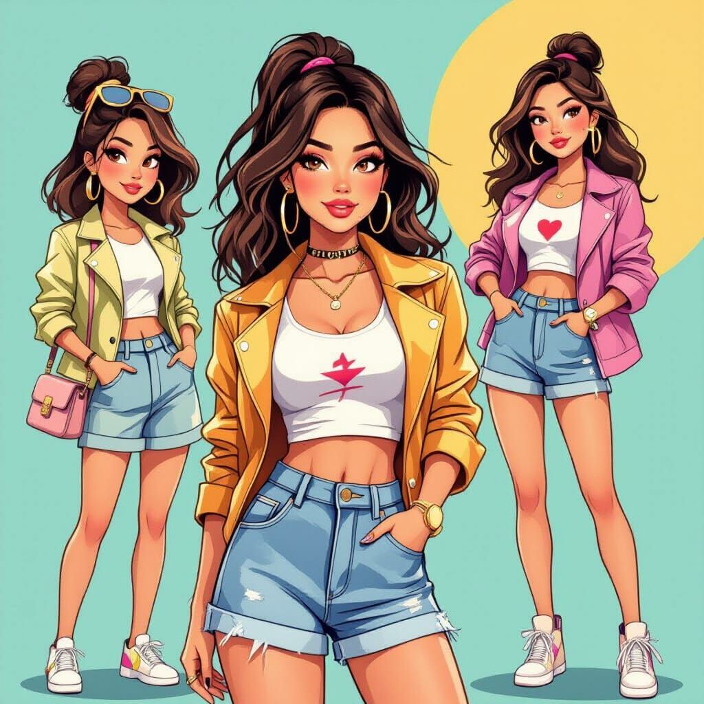 Pop Culture Fashion Character with Flirty Modern Vibes