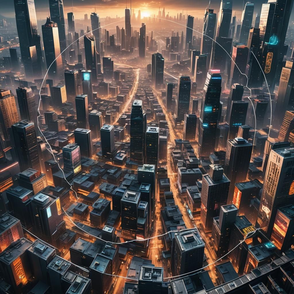 OWASP Top 10 Security Risks in Cyberpunk Cityscape