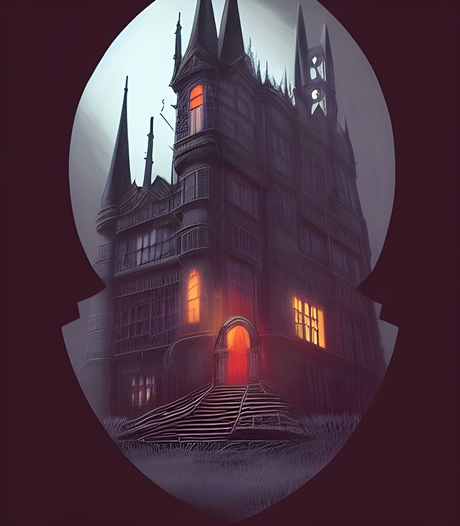 Haunted Victorian Palace: Eerie Horror in Hyperrealism