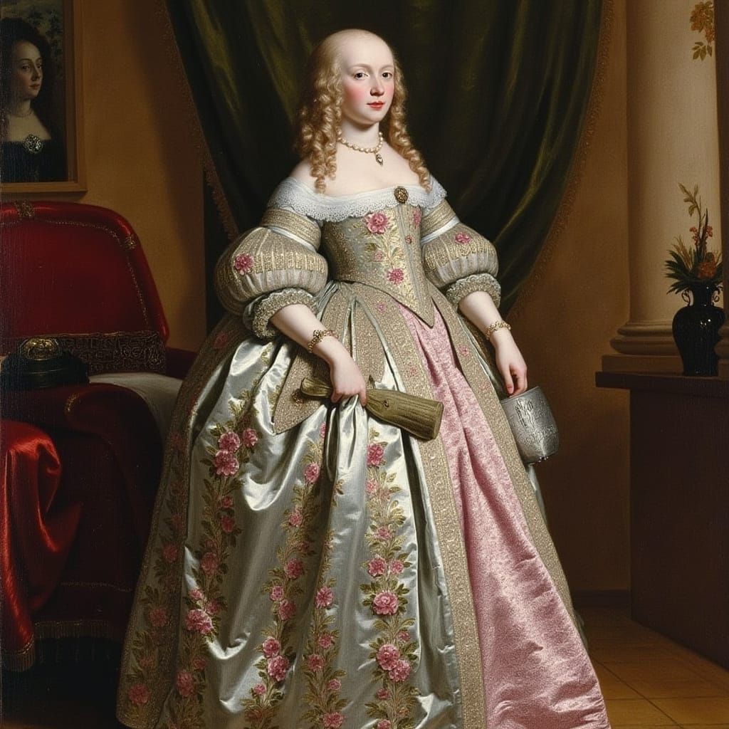 Ethereal 17th Century Beauty in Lavish Ballgown