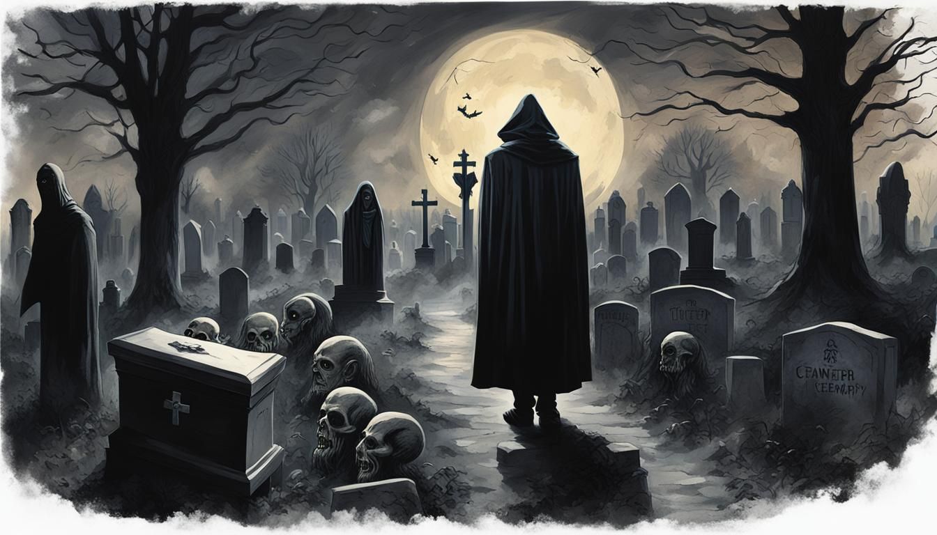 Phantasm Tall Man in Cemetery with Alien Dwarves