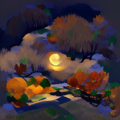 Moonlit Autumn Night: A Crisp, Serene Scene