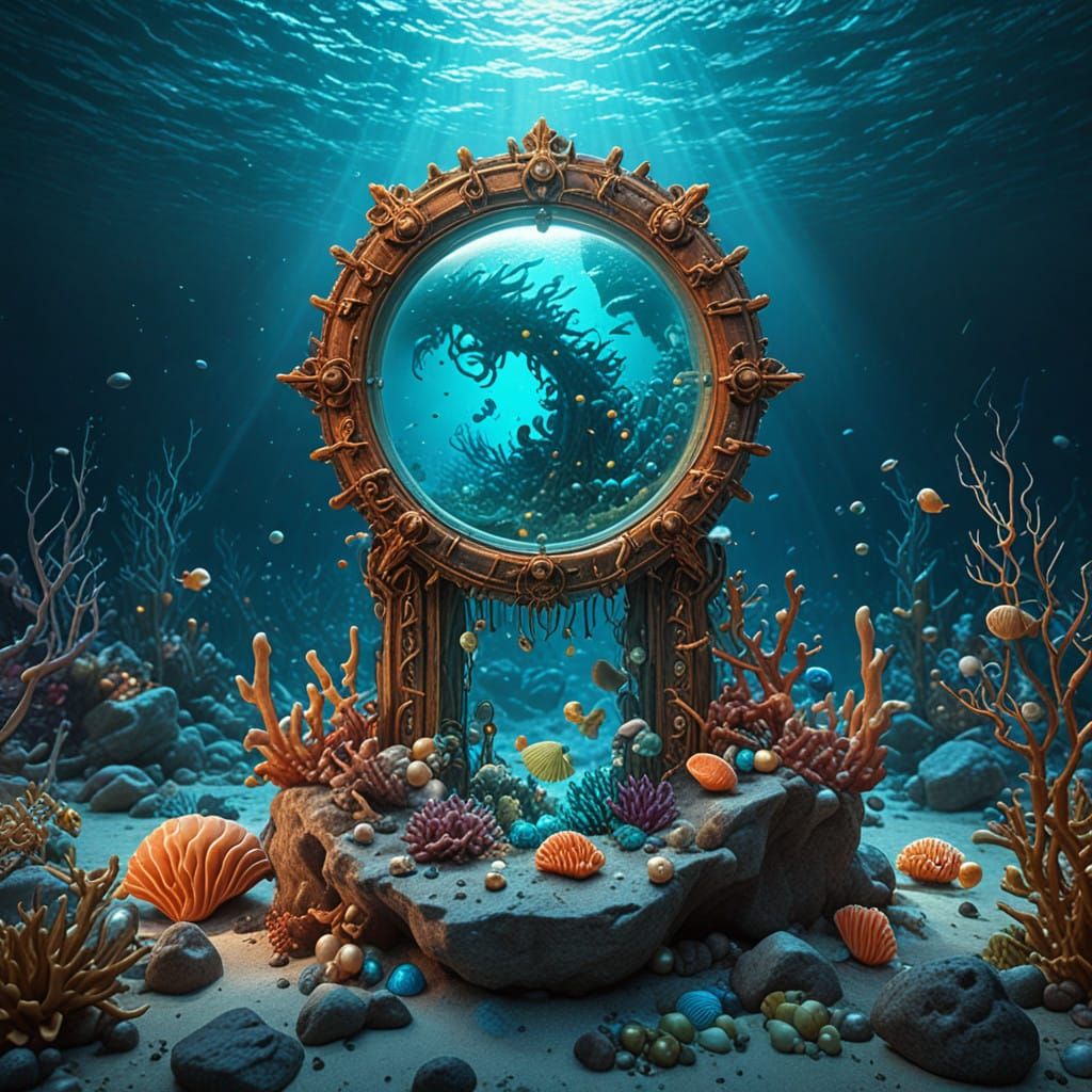 Siren of the Sea: Mystical Wave Siren in Dreamlike Ocean