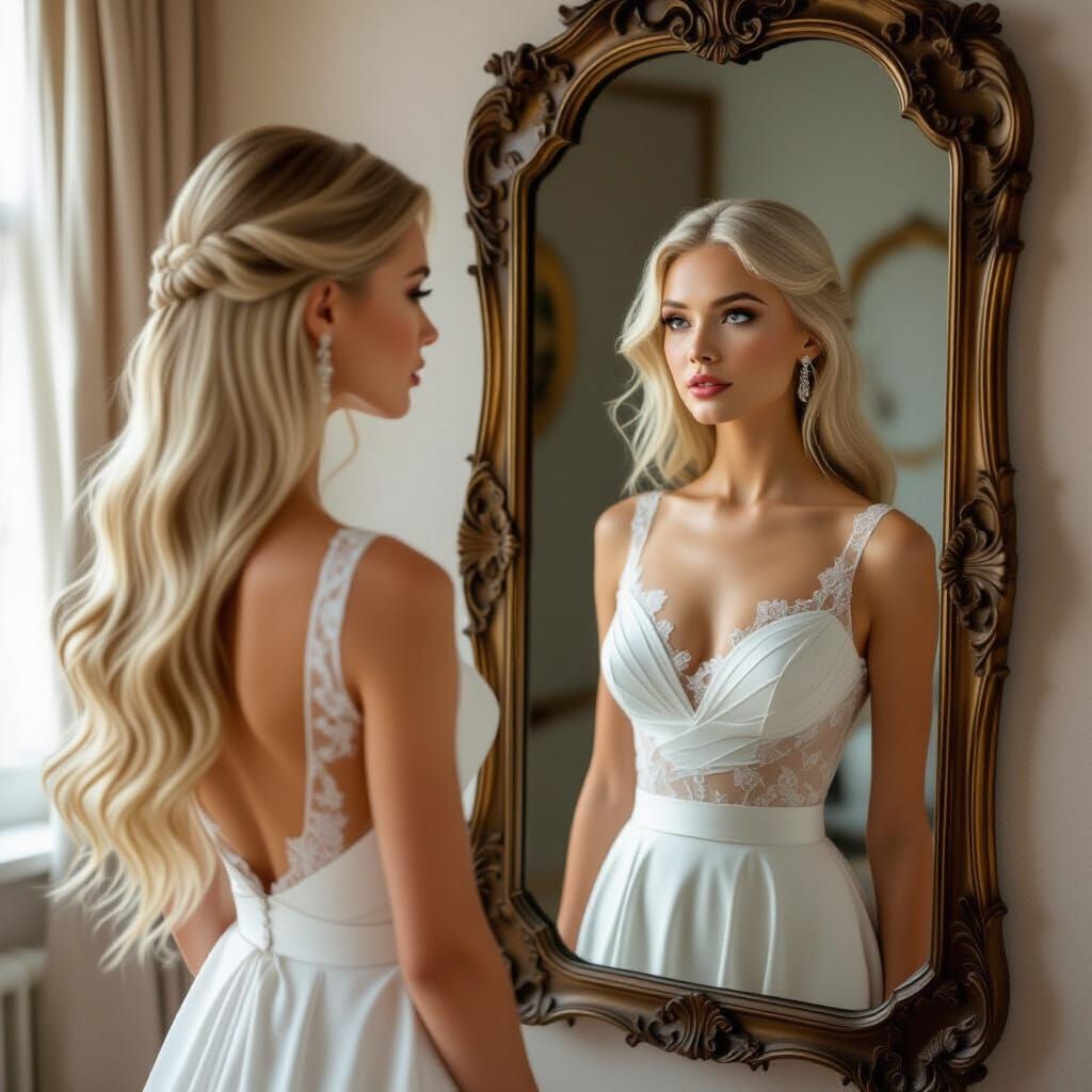 Reflection: Youth and Age in Art Nouveau Style