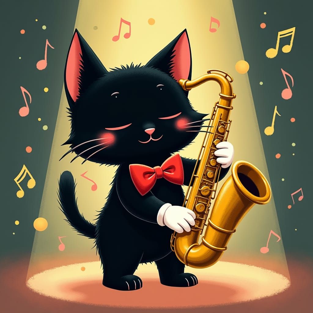 Chibi Cat's Jazz Saxophone Solo