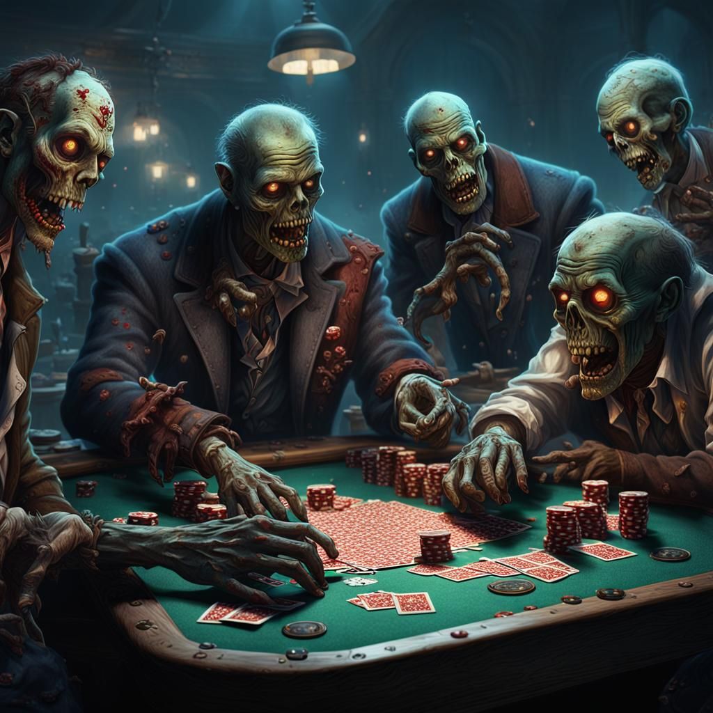 zombies playing poker