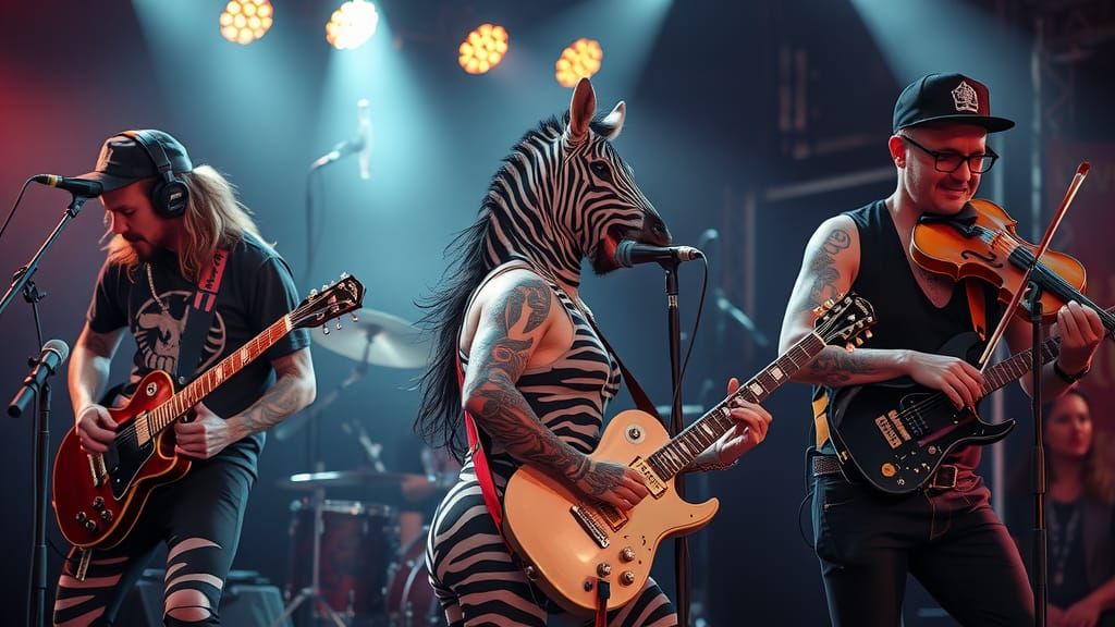 Zebra Heavy Metal Band Live in Concert Photo