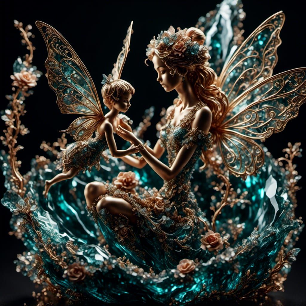 Tinkerbell And Baby Pan Sculpture...