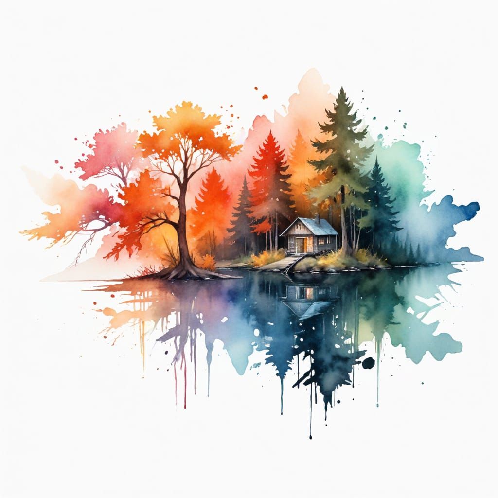 Whimsical Watercolor Woodland Scenes