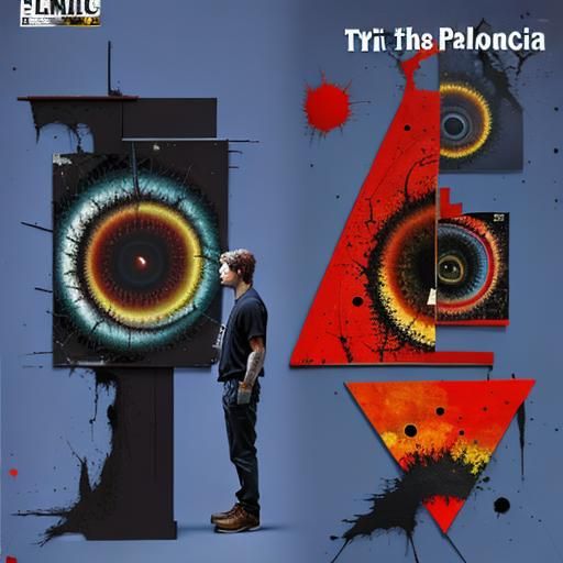 Abstract Tribonacci-Lucas in Action Painting Style