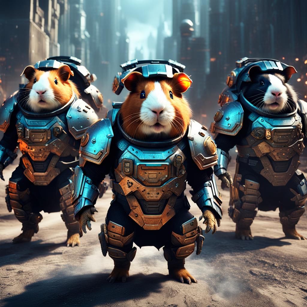 Futuristic Guinea Pig Army Concept Art