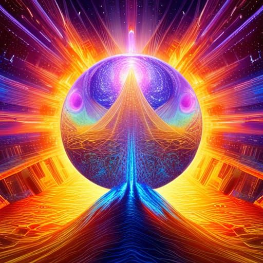 Space Cruiser Crossing Dimensions in Holographic Style