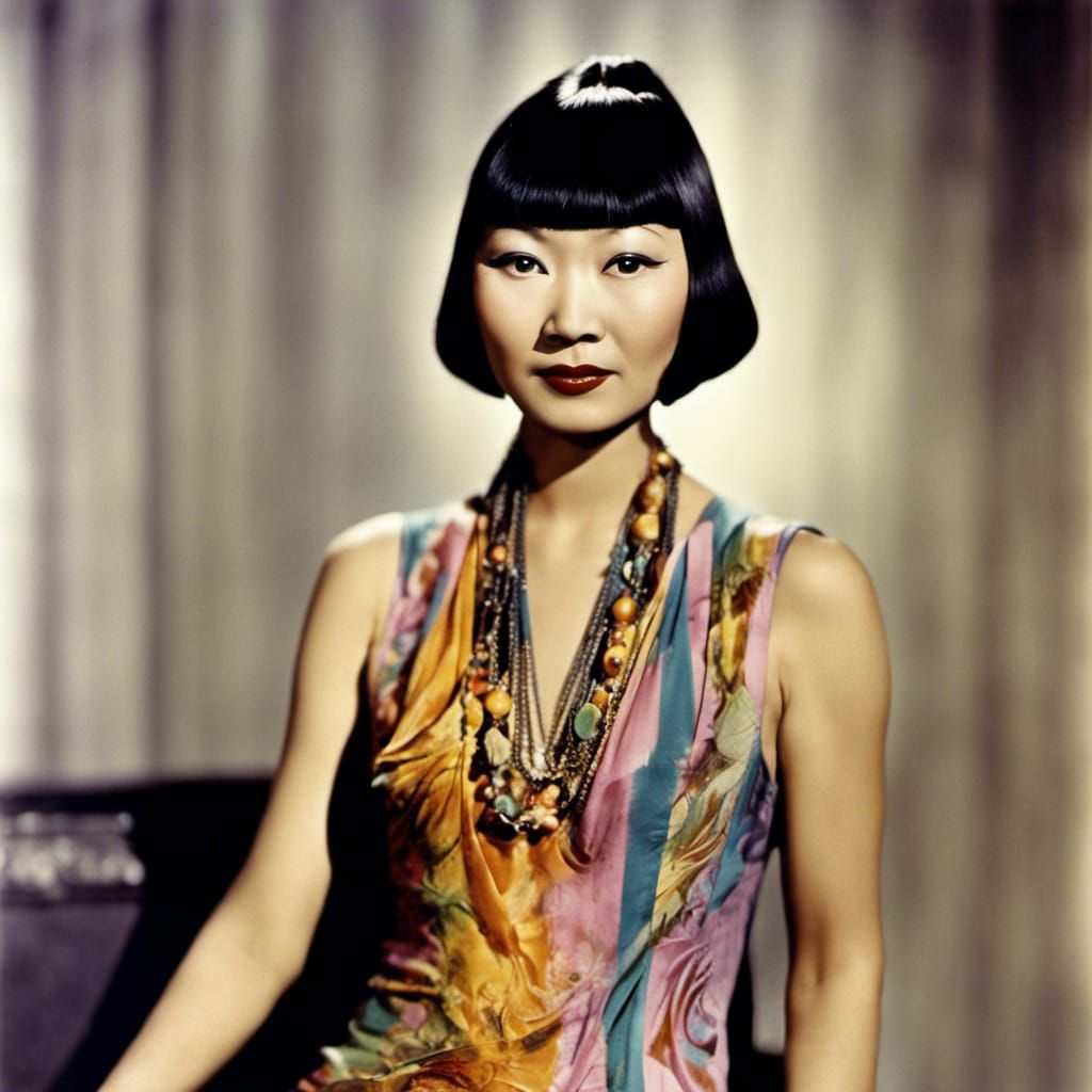 Anna May Wong in Hippie Dress: A Colorful Photo
