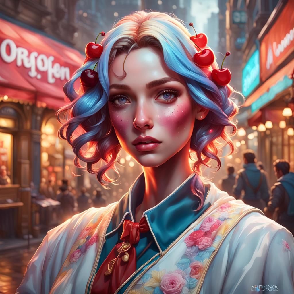 Delicious Vanilla Sundae Portrait in Hyperdetailed Style