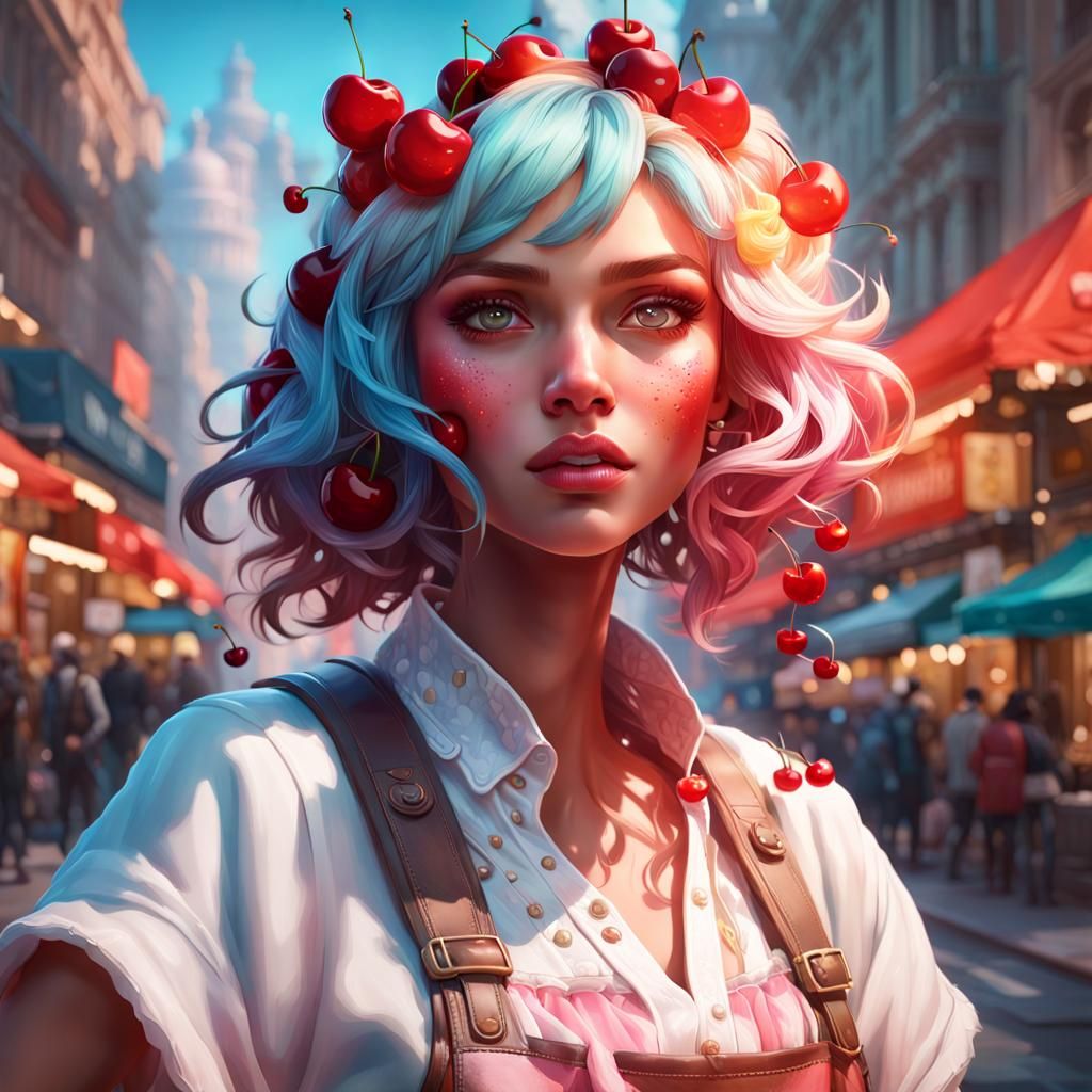 Delicious Vanilla Sundae Portrait, Hyperdetailed Concept Art