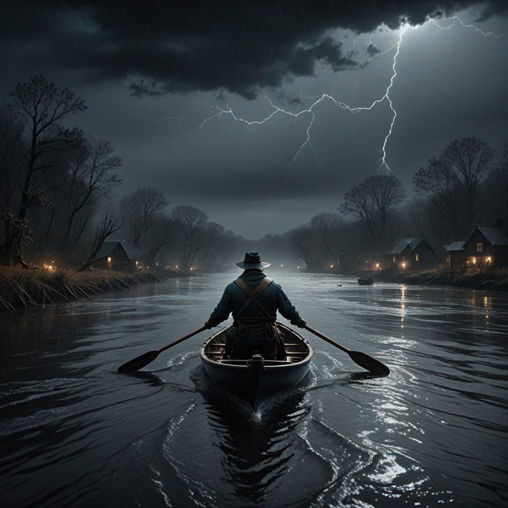 Mysterious Ferryman Navigates Stormy Waters in Dark Fantasy ...
