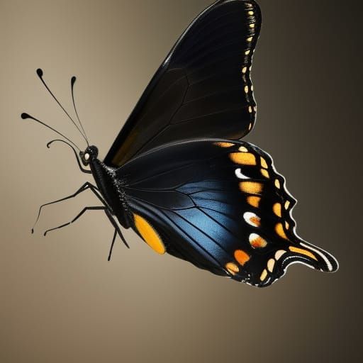 Glossy black perfect butterfly :: black and gold :: perfect wings :: butterfly painting by Élisabeth Louise Vigée Le Bru...