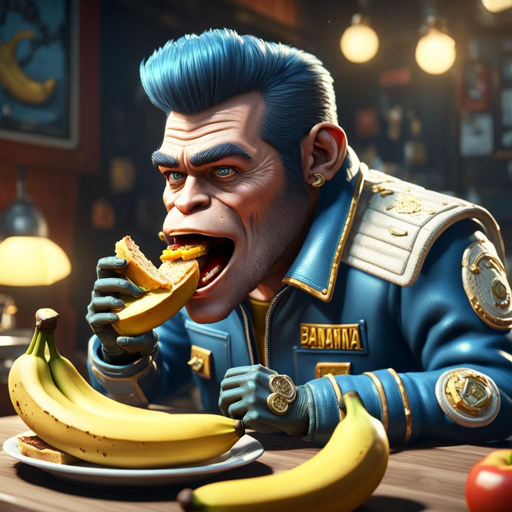 Elvis Presley Eats Banana Sandwich in 3D