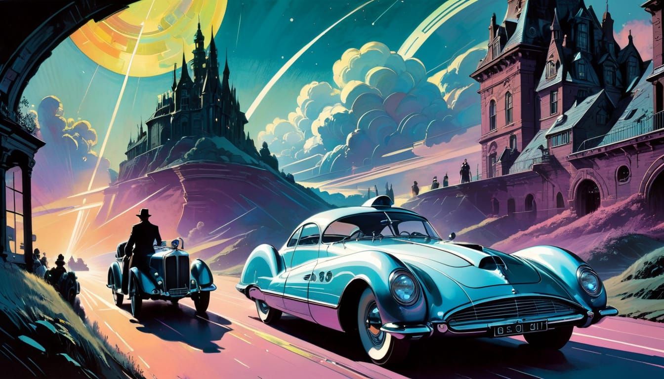 Surreal Dreamscape in Rococo Chiaroscuro Style