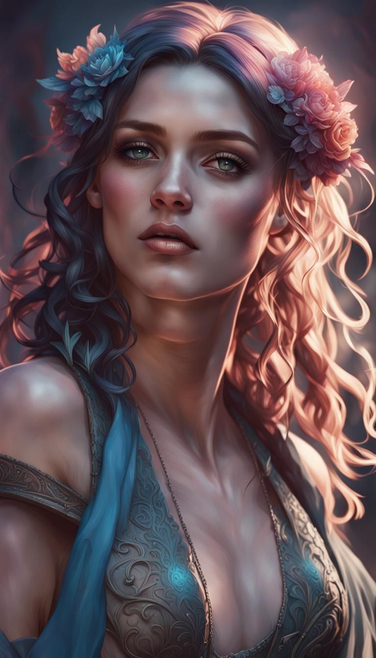 Detailed Portrait of Nyx in Digital Painting Style