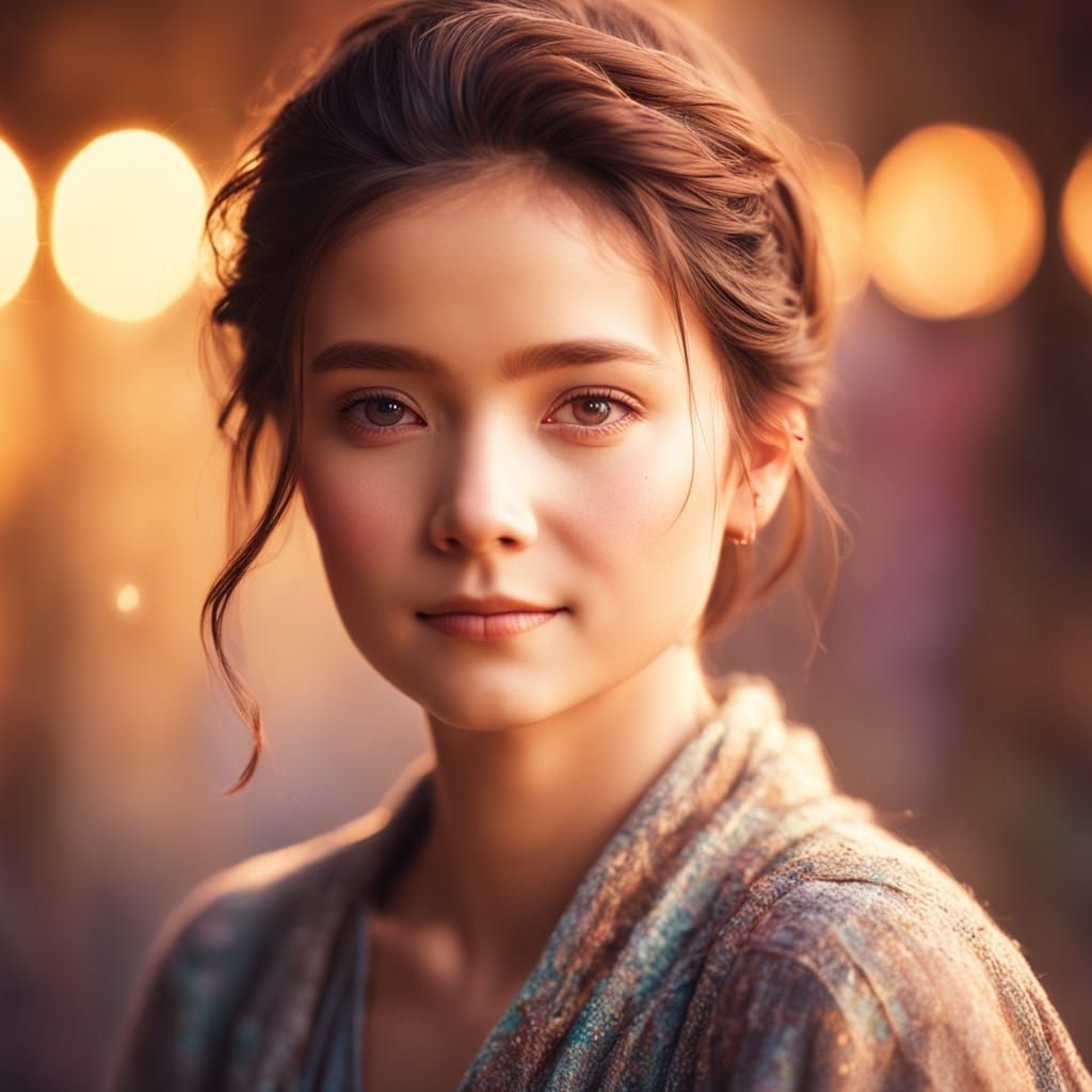 Woman in Warm Golden Light, Soft Focus