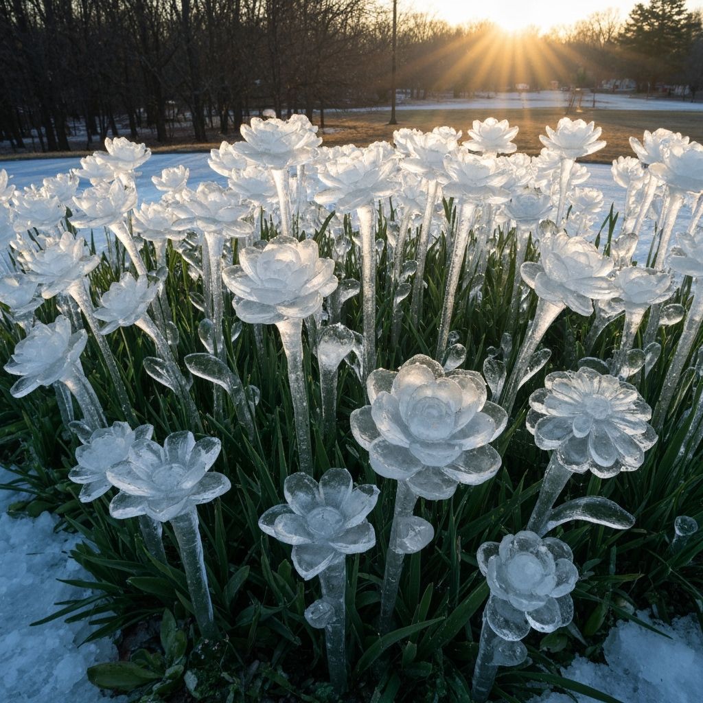 Ice Flower Garden in Soft Winter Light