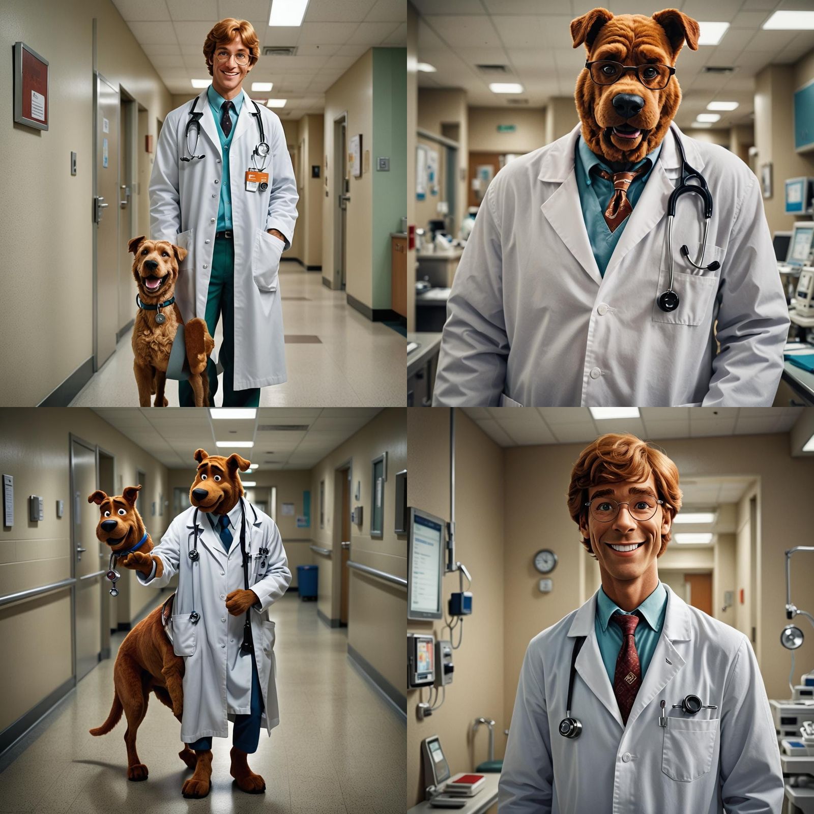 Hyperrealistic Scooby-Doo as Smiling Doctor