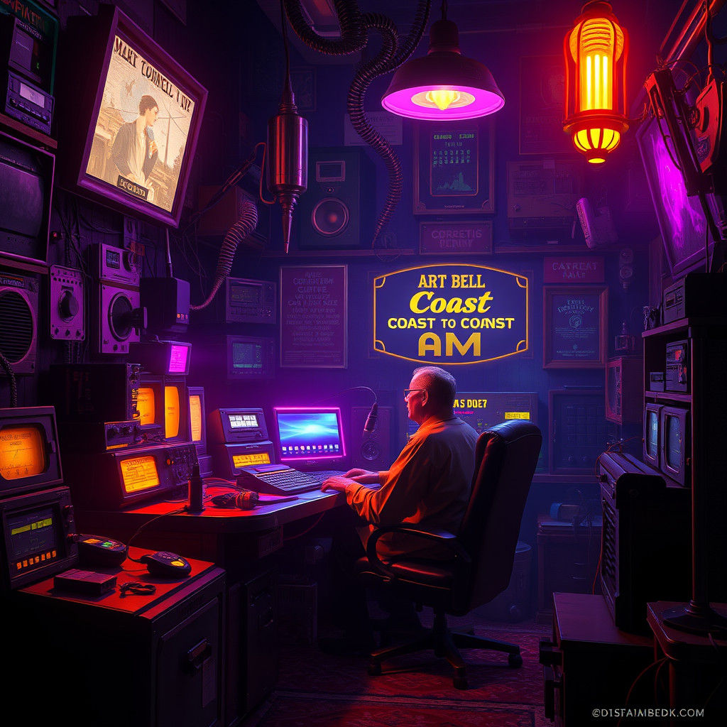 Art Bell Broadcasting in Dark Fantasy Style