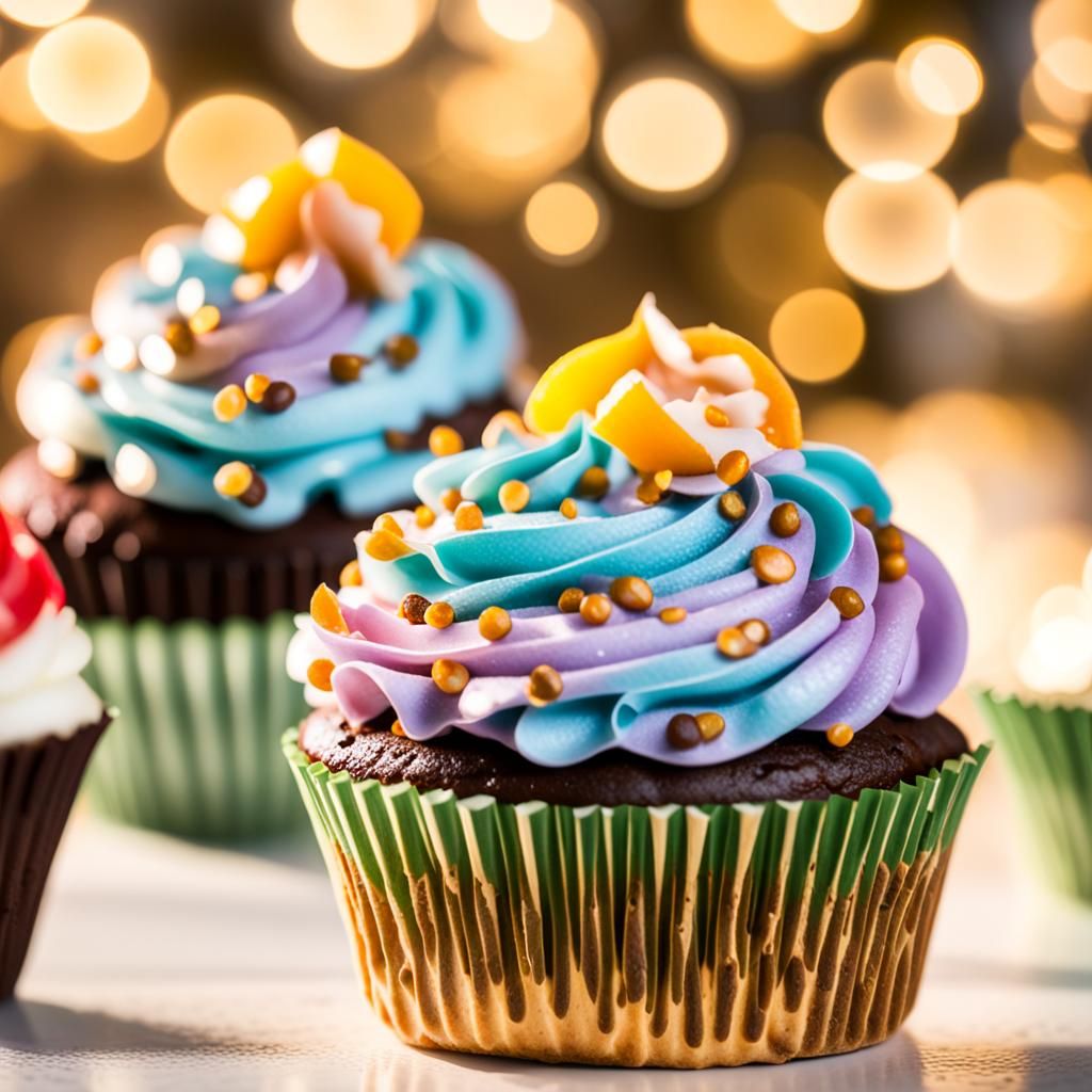 Delicious Cupcakes in Professional Photography Style