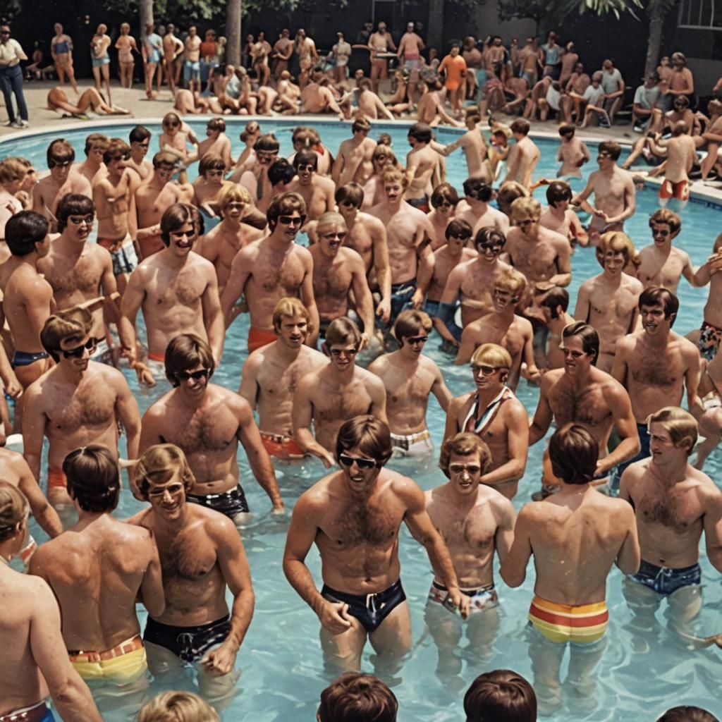 1970s Pool Party Scene
