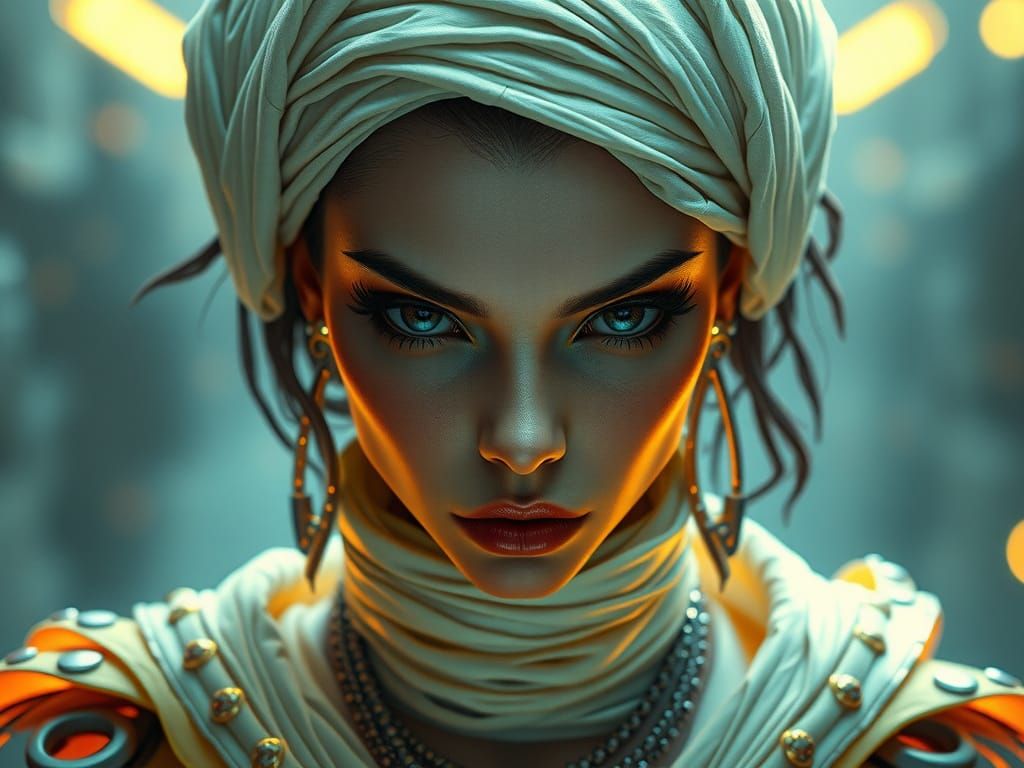 Luxurious Lady in Xenon Gas Plasma Bandages