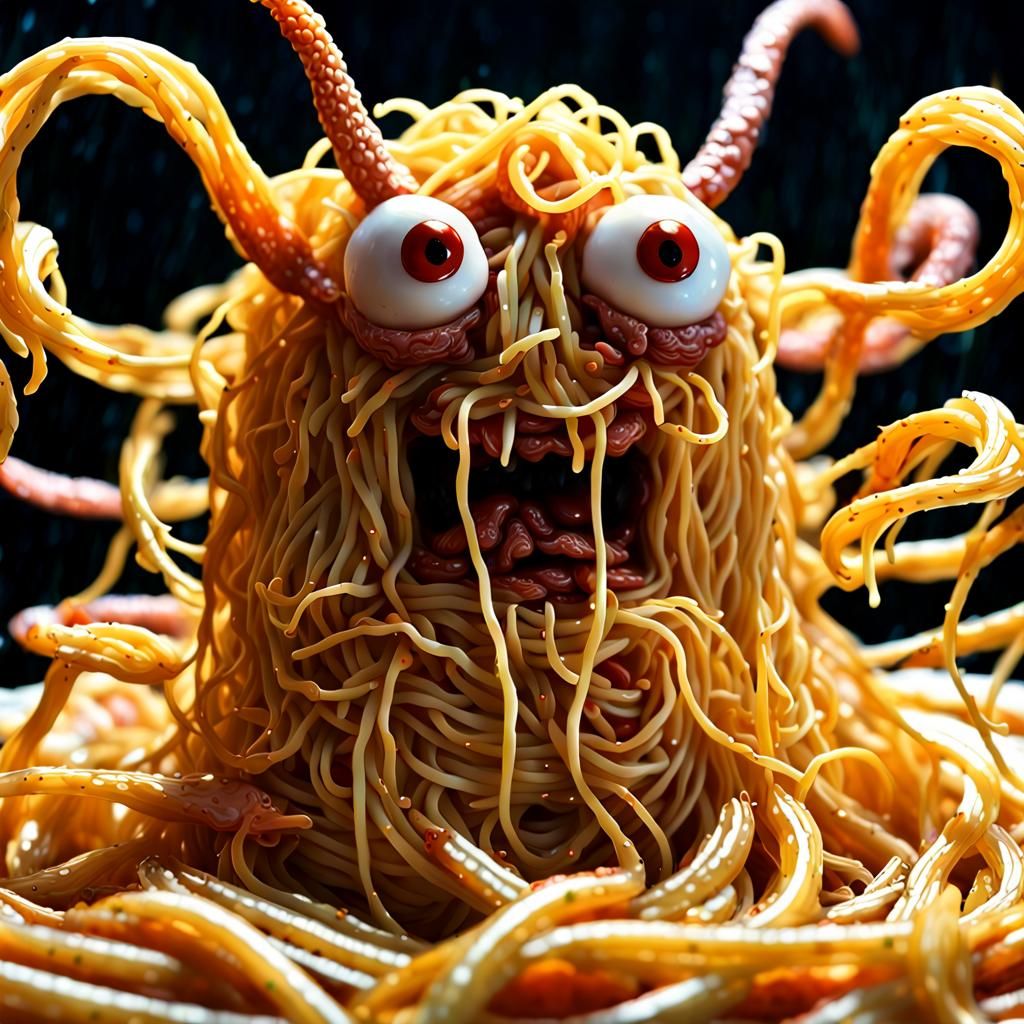 Ramen Flying Spaghetti Monster Deity Portrait