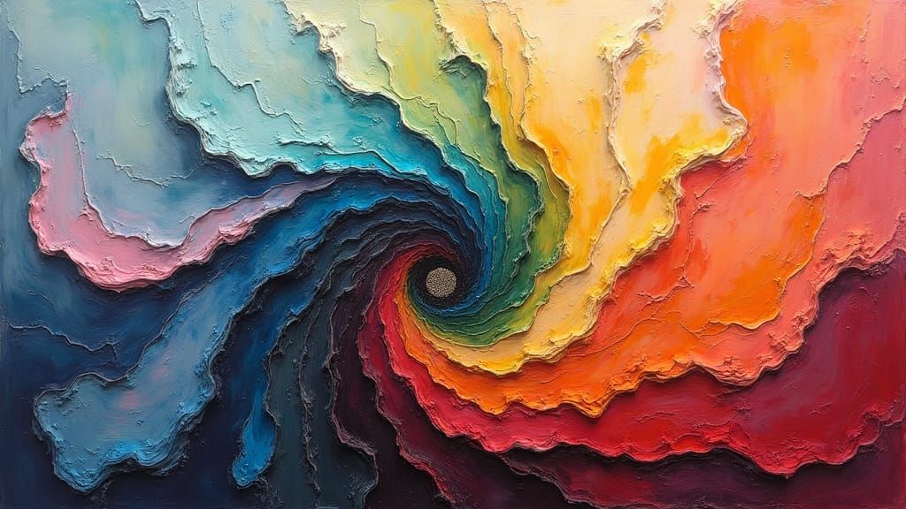 Abstract Canvas of Life's Spiral in Vibrant Colors