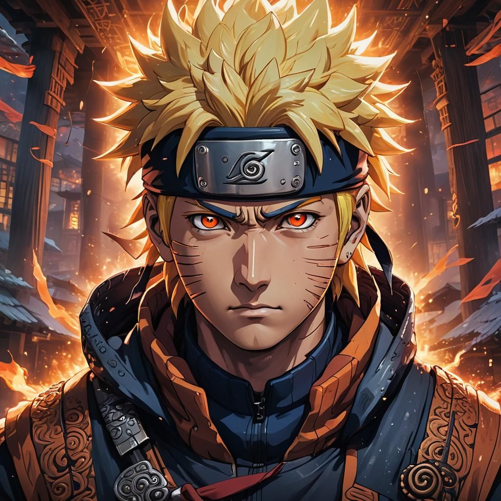 Naruto's Fierce Gaze in Mystical Ninja Realm