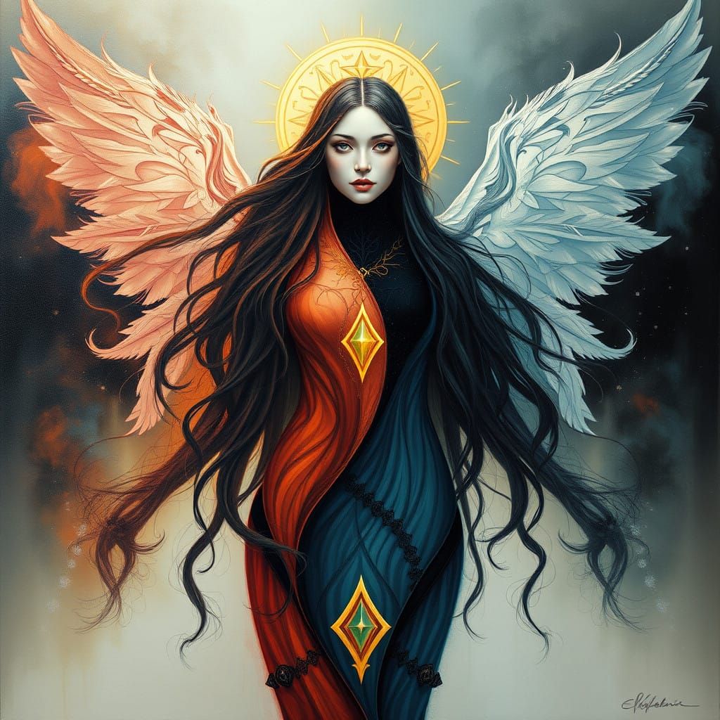 Fairy in Blended Yin-Yang Style Portrait