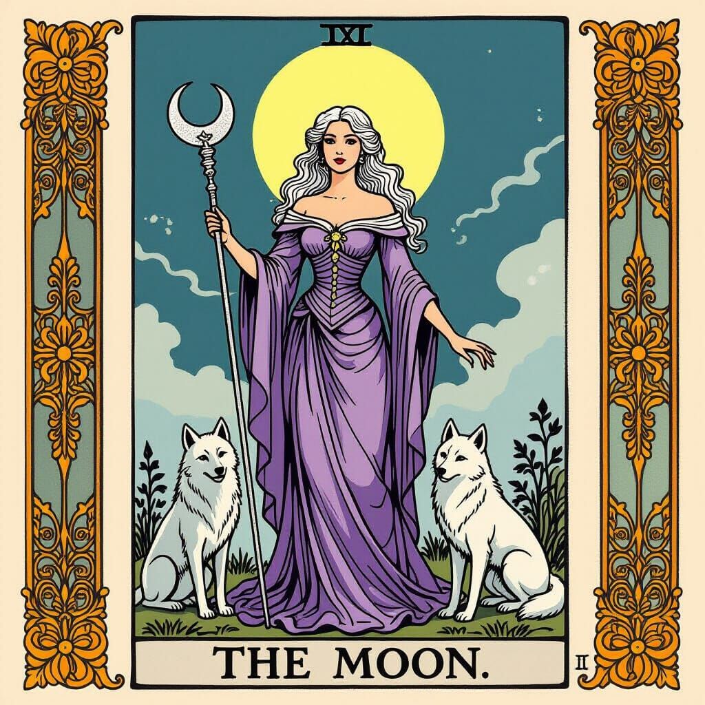 Victorian Duchess as The Moon Tarot Card