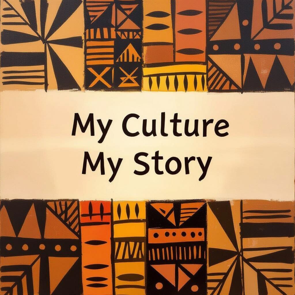 Minimalist African Culture Painting with Storytelling Elemen...