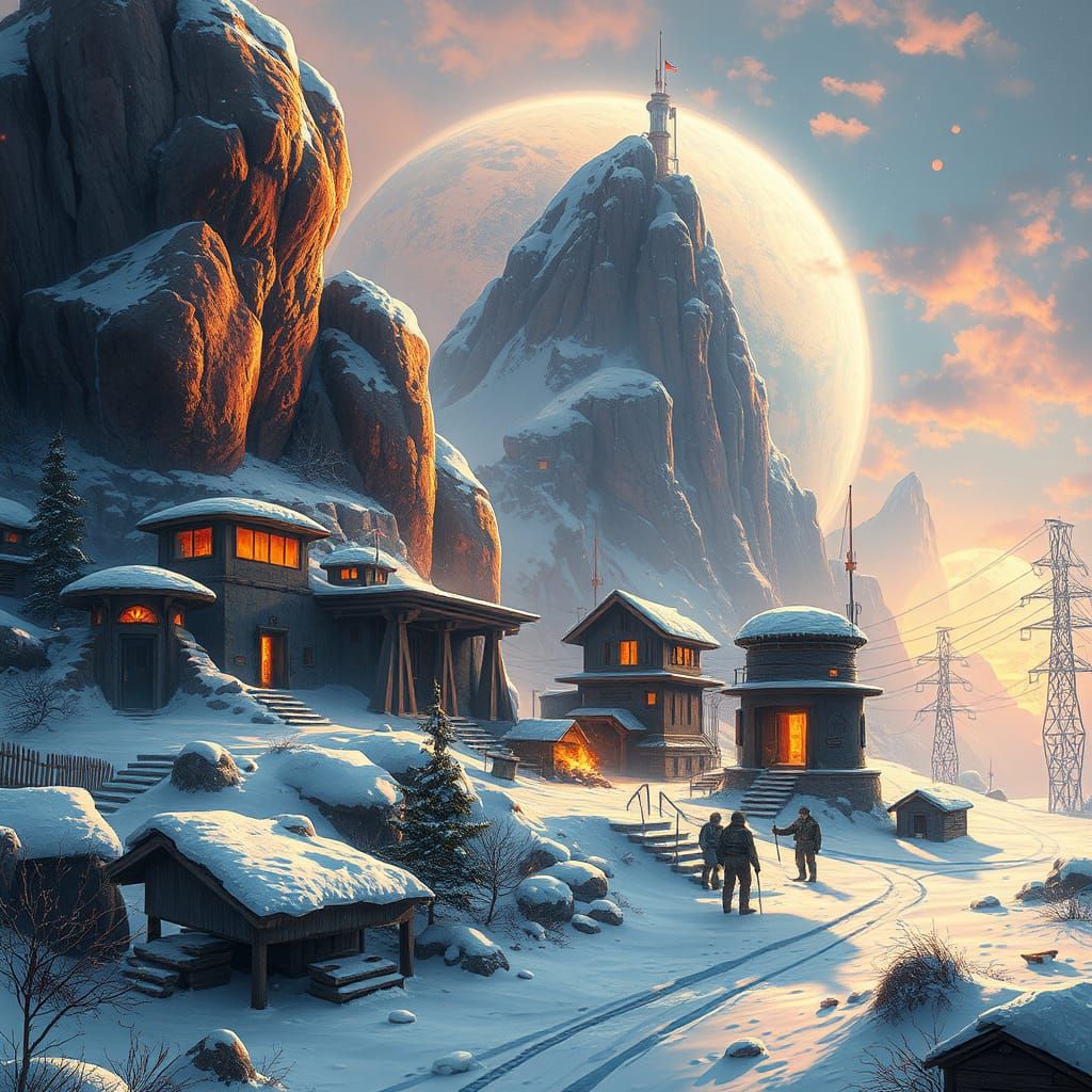 Solarpunk Metropolis Thrives on Distant Winter Planet