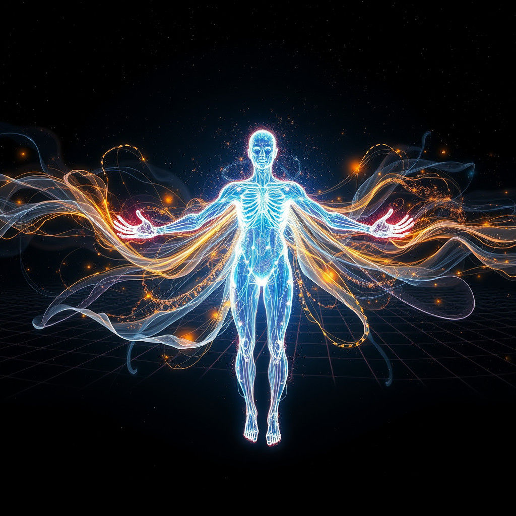 Ethereal Light Entity in Cosmic Void