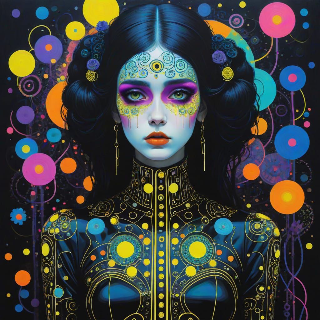 Gothic Masterpiece in Neon Colors