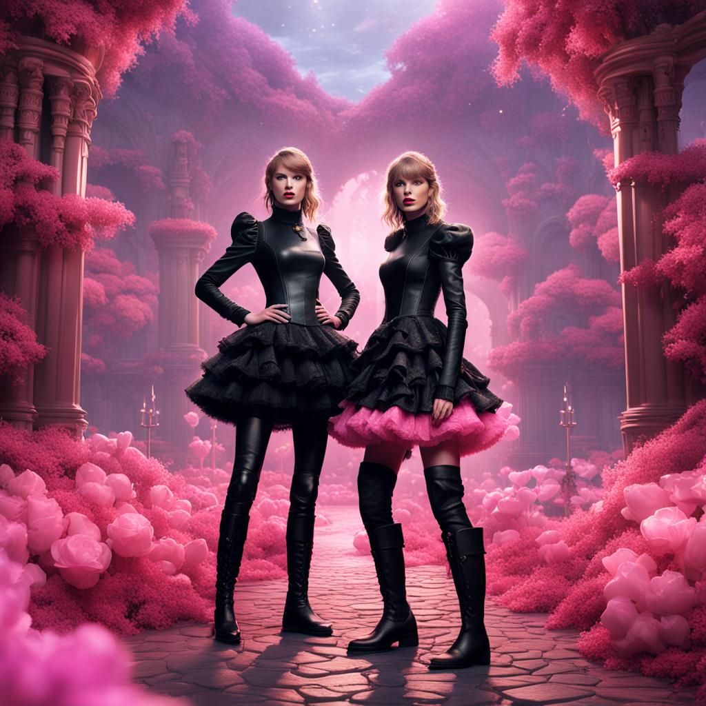 Fantasy Image: Leather and Lace in Complementary Colors