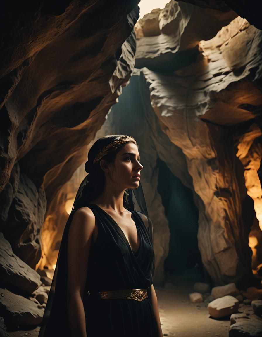 Ancient Greek Beauty in Noir Film Style