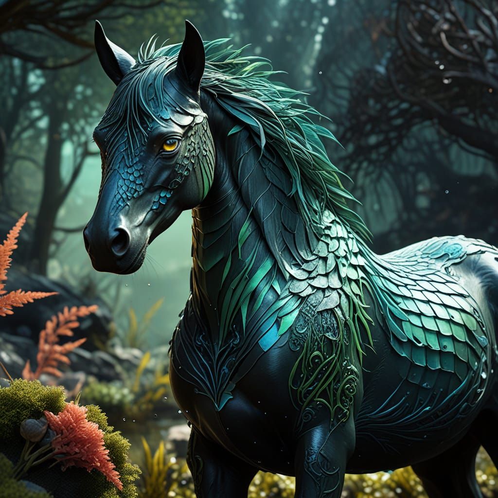Vibrant Kelpie Concept Art in Digital Painting Style